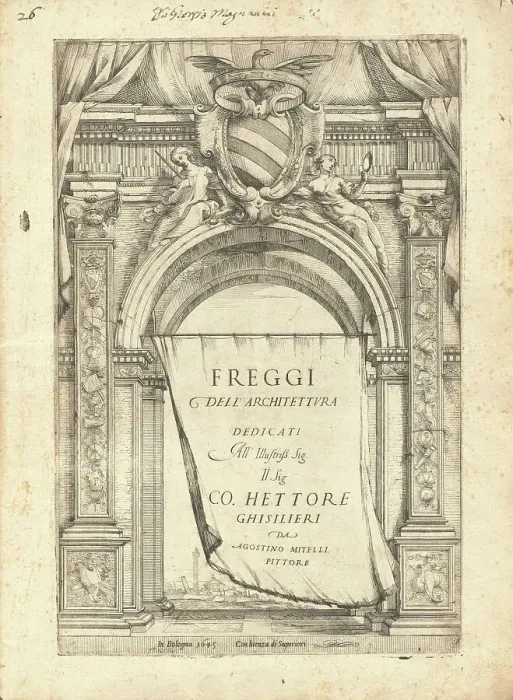 Framed Print : Freggi Dell'Architettura, published 1645. Creator: Agostino Mitelli Framed Print : Freggi Dell'Architettura, published 1645. Creator: Agostino Mitelli