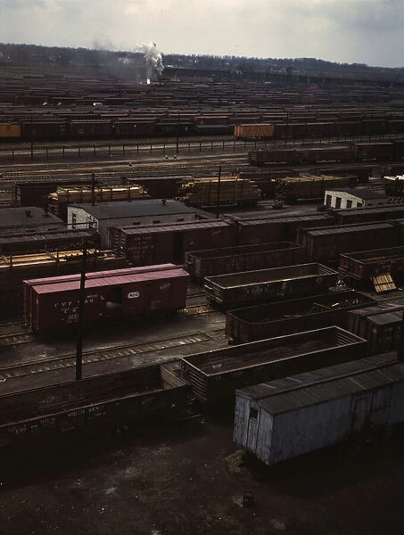 Freight cars in the Chicago and North Western Railroad classification yard(?), Chicago, Ill. 1943. Creator: Jack Delano