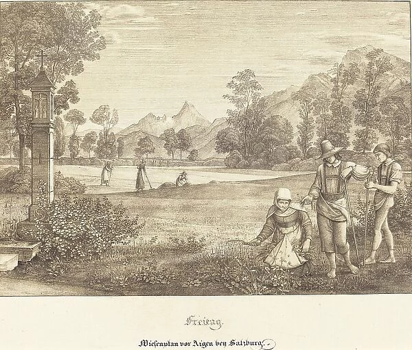 Freitag - Wiesenplan vor Aigen bey Salzburg (Meadow before Aigen near Salzburg), 1823. Creator: Ferdinand Olivier