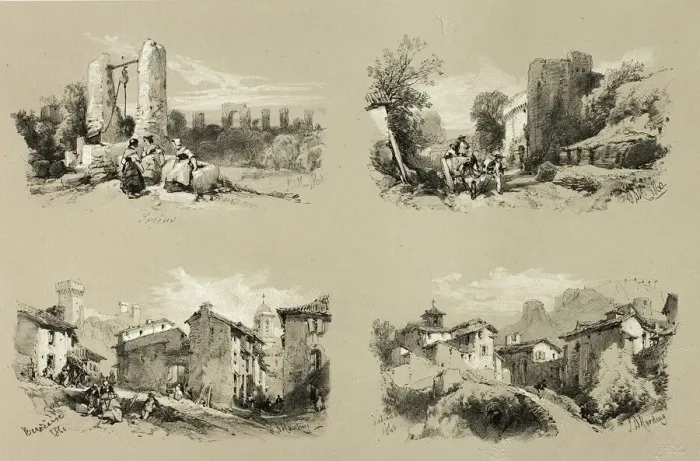 Framed Print : Frejus, Beaucaire, Chateau, from Picturesque Selections, 1860 Framed Print : Frejus, Beaucaire, Chateau, from Picturesque Selections, 1860