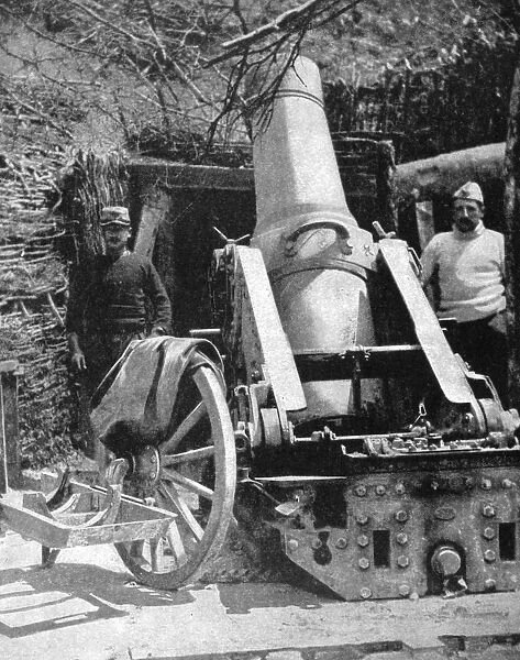French 270 heavy artillery mortar, Artois, France, World War I, 1915