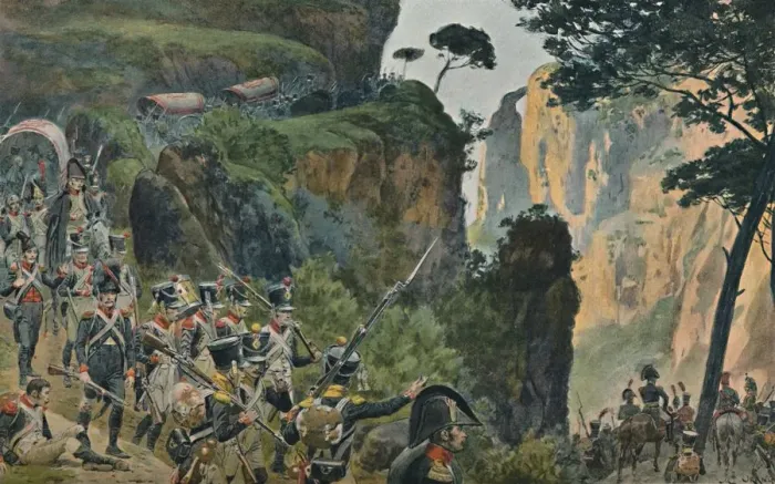 Framed Print : The French Army in the Mountains of Portugal, 1896 Framed Print : The French Army in the Mountains of Portugal, 1896