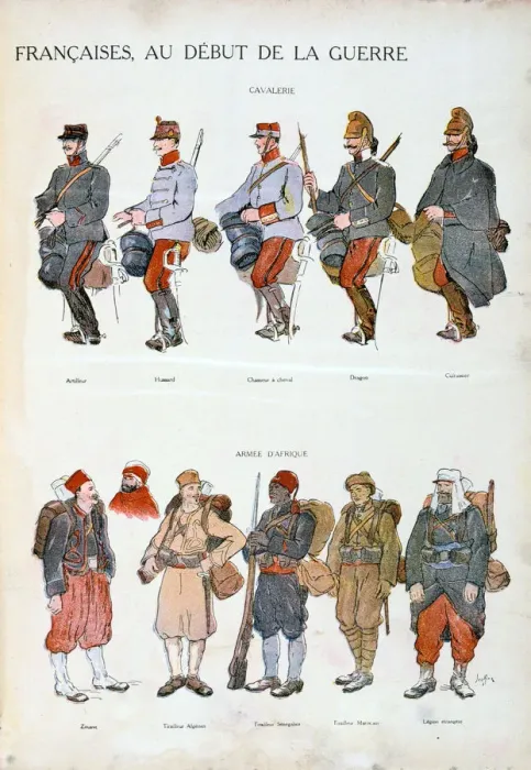 Framed Print : French army uniforms, World War One, 1914 Framed Print : French army uniforms, World War One, 1914