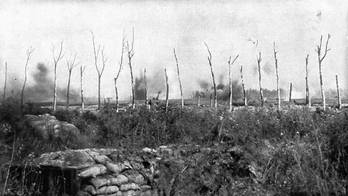 Framed Print : French Attack of July 31, 1917; Artillery preparation on the second German line... 1917. Creator: Unknown Framed Print : French Attack of July 31, 1917; Artillery preparation on the second German line... 1917. Creator: Unknown