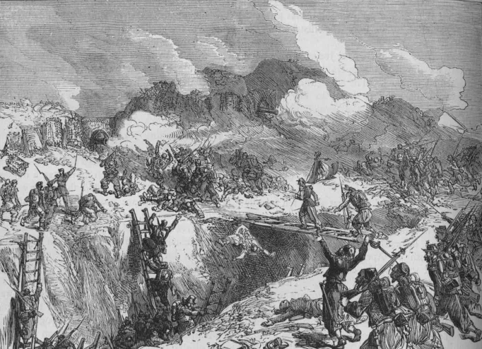 Framed Print : French Attack on the Malakhoff, c1880 Framed Print : French Attack on the Malakhoff, c1880