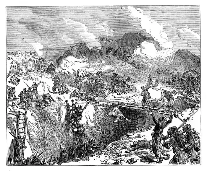 Framed Print : French attack on the Malakoff, 19th century Framed Print : French attack on the Malakoff, 19th century