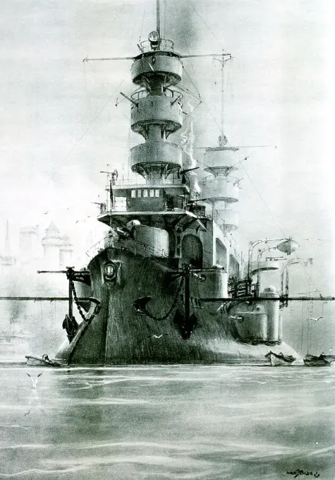 Framed Print : French battleship Charles Martel, 1897 (20th century). Artist: Albert Sebille Framed Print : French battleship Charles Martel, 1897 (20th century). Artist: Albert Sebille