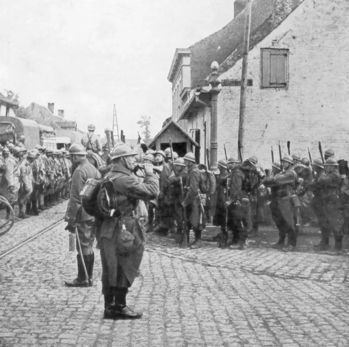Framed Print : French and Belgian troops, Flanders, c1917 Framed Print : French and Belgian troops, Flanders, c1917