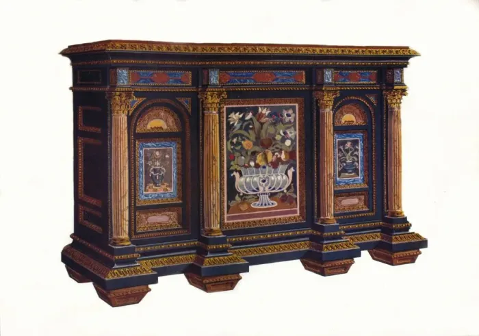 Framed Print : French Cabinet of Architectural Design, c1792, (1905) Framed Print : French Cabinet of Architectural Design, c1792, (1905)