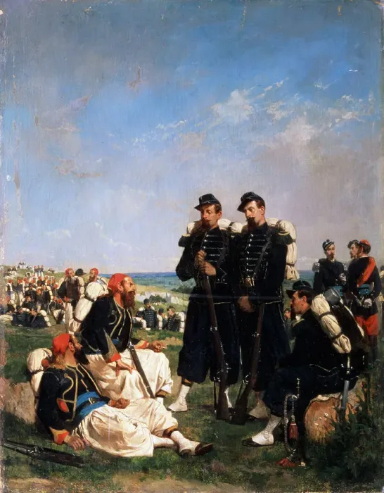 Framed Print : A French camp near Sevastopol, 19th century. Artist: Paul Alexandre Protais Framed Print : A French camp near Sevastopol, 19th century. Artist: Paul Alexandre Protais