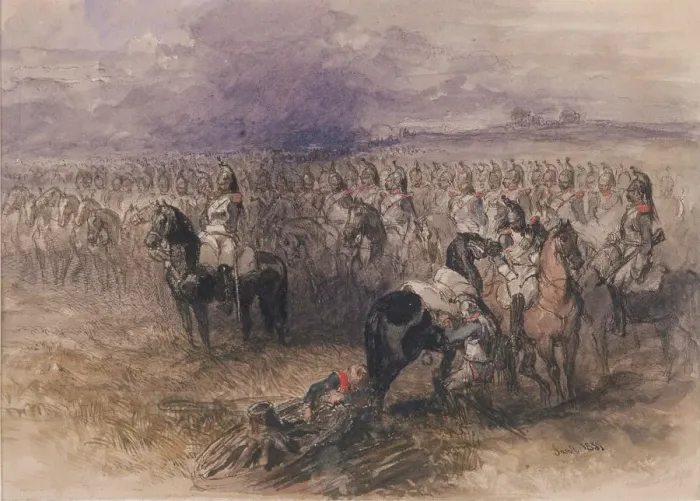 Framed Print : French cavalry, 1851. Artist: Sir John Gilbert Framed Print : French cavalry, 1851. Artist: Sir John Gilbert