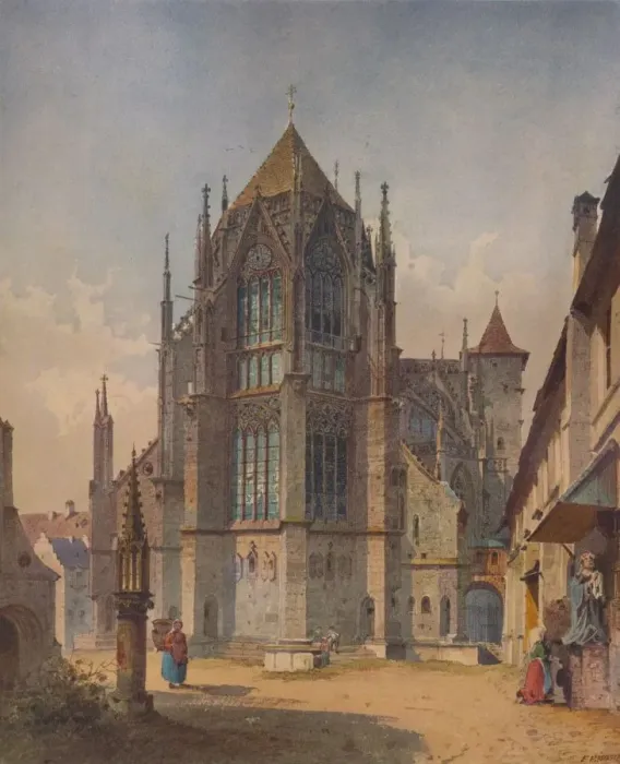 Framed Print : A French Church, c1863, (1938). Artist: Friedrich Eibner Framed Print : A French Church, c1863, (1938). Artist: Friedrich Eibner