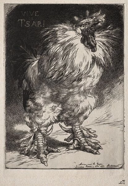 The French Cock, 1893. Creator: Felix Bracquemond (French, 1833-1914)