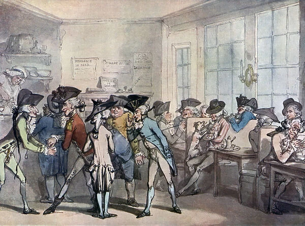 The French coffee house, late 18th century. Artist: Thomas Rowlandson