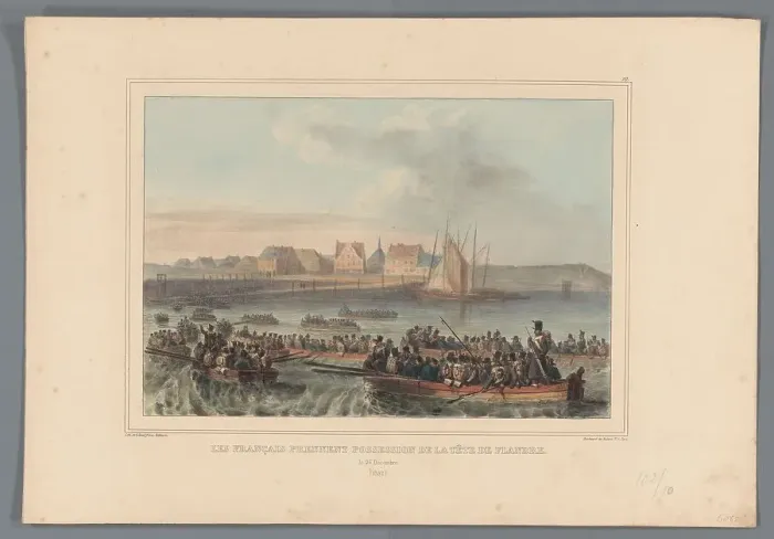 Framed Print : The French conquer the Flemish Head, 1832, (1833). Creator: Auguste Raffet Framed Print : The French conquer the Flemish Head, 1832, (1833). Creator: Auguste Raffet