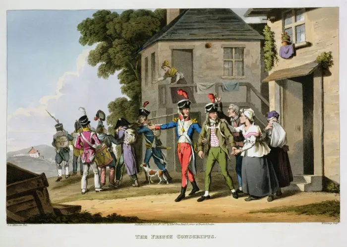 Framed Print : The French Conscripts, 1817. Artist: Matthew Dubourg Framed Print : The French Conscripts, 1817. Artist: Matthew Dubourg