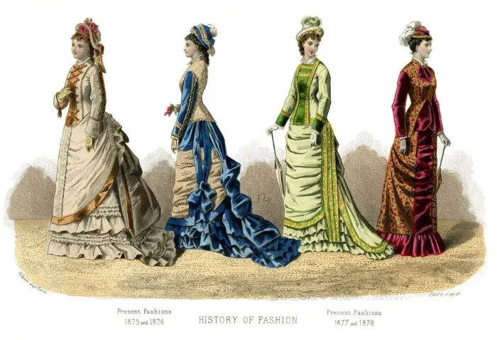 Framed Print : French costume: Present Fashions, (1882) Framed Print : French costume: Present Fashions, (1882)