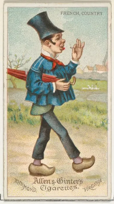 Framed Print : French, Country, from Worlds Dudes series (N31) for Allen & Ginter Cigarettes, 1888 Framed Print : French, Country, from Worlds Dudes series (N31) for Allen & Ginter Cigarettes, 1888