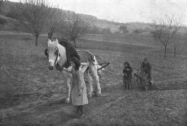 In the French countryside; While father is away fighting!, 1917. Creator: Unknown