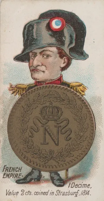 Framed Print : French Empire, 1 Decime, from the series Coins of All Nations (N72 Framed Print : French Empire, 1 Decime, from the series Coins of All Nations (N72