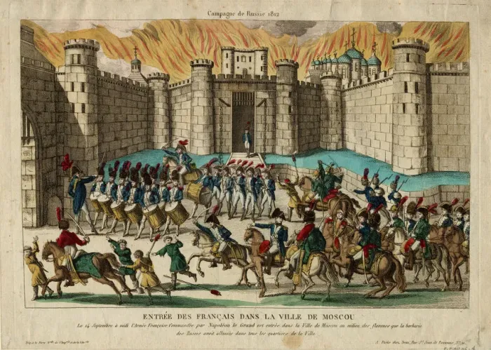 Framed Print : The French entry into Moscow, 1812. Artist: Anonymous Framed Print : The French entry into Moscow, 1812. Artist: Anonymous