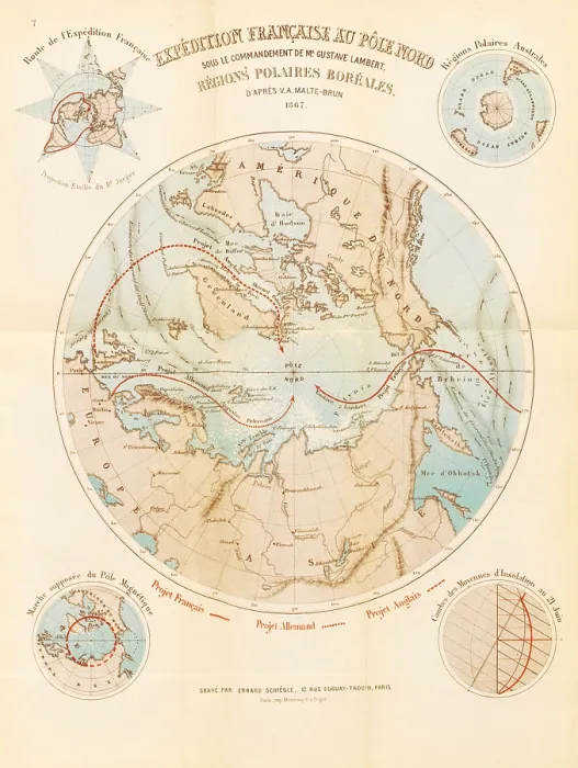 Framed Print : French expedition to the North Pole - Boreal Polar Regions, 1867. Creator: Erhard Schieble Framed Print : French expedition to the North Pole - Boreal Polar Regions, 1867. Creator: Erhard Schieble