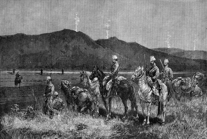 Framed Print : The French Expedition to Tunis: outpost of Chasseurs d'Afrique watching the signal fires... 1881 Framed Print : The French Expedition to Tunis: outpost of Chasseurs d'Afrique watching the signal fires... 1881