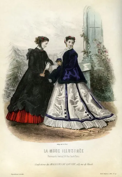 French Fashions of the 19th Century, 1866 Print. Art Prints, Posters &  Puzzles from Heritage Images