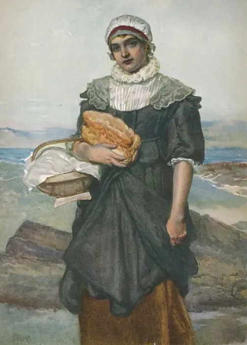 Framed Print : A French Fisher Girl, c1890, (1906). Creator: James Dromgole Linton Framed Print : A French Fisher Girl, c1890, (1906). Creator: James Dromgole Linton