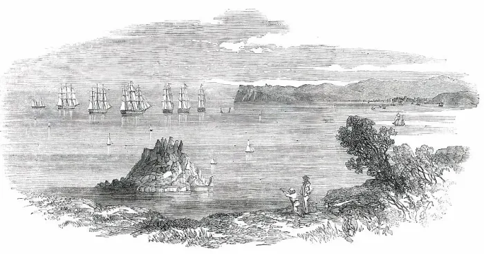Framed Print : French Fleet in Torbay, 1850. Creator: Unknown Framed Print : French Fleet in Torbay, 1850. Creator: Unknown