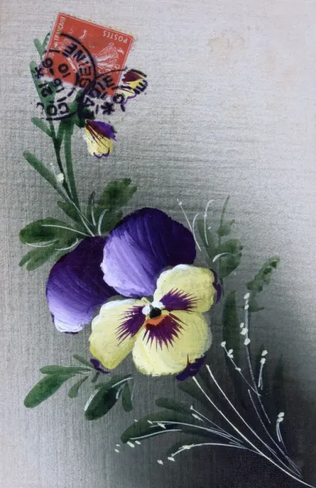 Framed Print : French flower postcard, c1900 Framed Print : French flower postcard, c1900