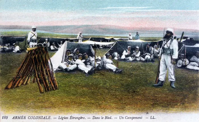 Framed Print : The French Foreign Legion in their camp, c1910 Framed Print : The French Foreign Legion in their camp, c1910