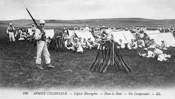 Framed Print : The French Foreign Legion in their camp, c1910 Framed Print : The French Foreign Legion in their camp, c1910