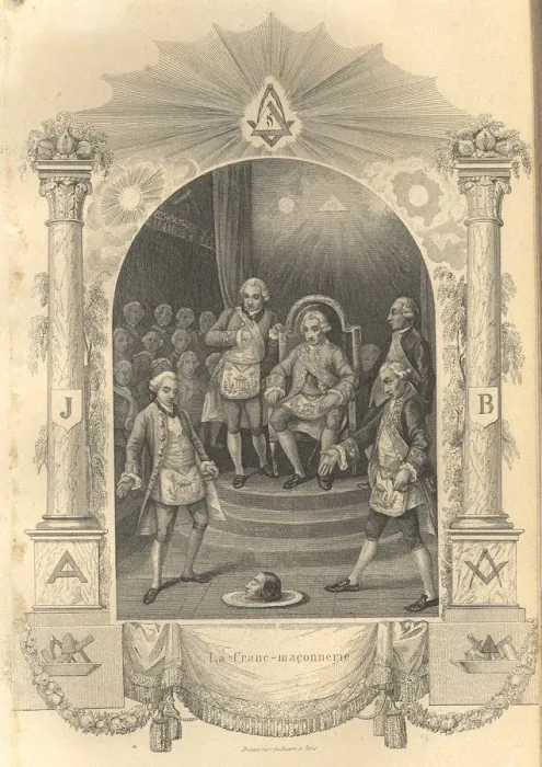 Framed Print : The French Freemasons ceremony, 1844. Artist: Anonymous Framed Print : The French Freemasons ceremony, 1844. Artist: Anonymous
