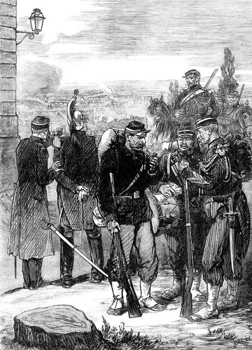 Framed Print : French gendarmes and sergents de ville at Meudon, 1871. Creator: W. J. R Framed Print : French gendarmes and sergents de ville at Meudon, 1871. Creator: W. J. R