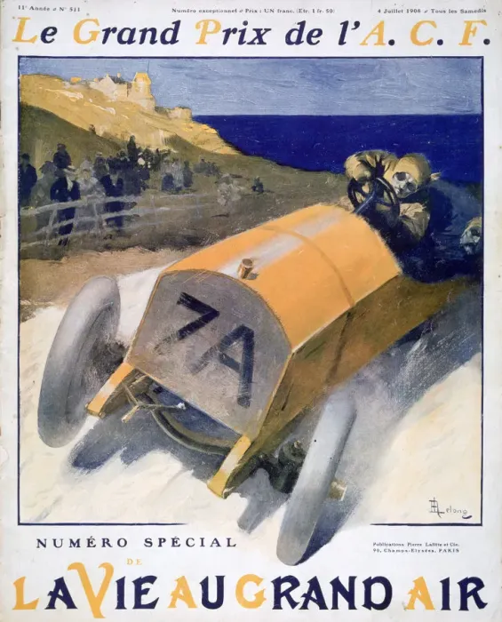 Framed Print : French Grand Prix, cover of the magazine La Vie au Grand Air, 1908 Framed Print : French Grand Prix, cover of the magazine La Vie au Grand Air, 1908