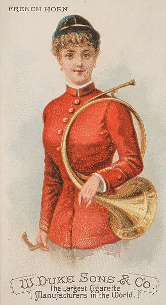 French Horn, from the Musical Instruments series (N82) for Duke brand cigarettes, 1888