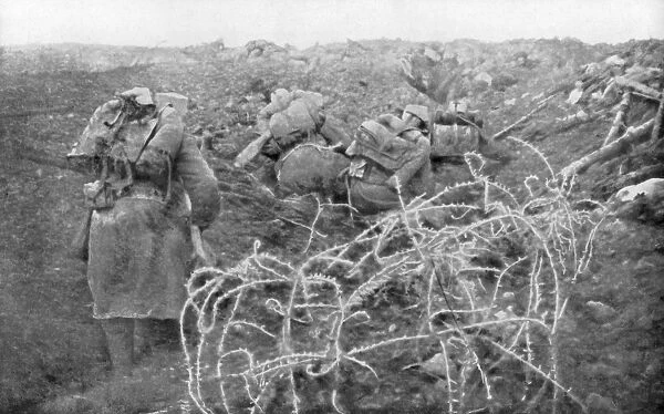 French infantry assault on the Eparges ridge, near Verdun, France, 2 August 1915