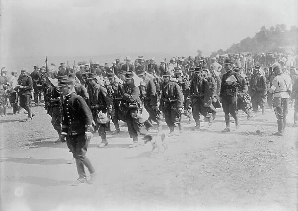 French Infantry on march, between c1914 and c1915. Creator: Bain News Service