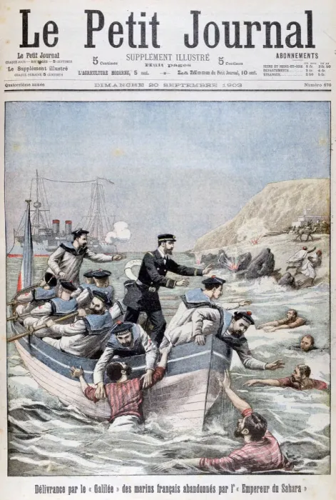 Framed Print : The French Linois Class cruiser Galilee saving french sailors, 1903 Framed Print : The French Linois Class cruiser Galilee saving french sailors, 1903