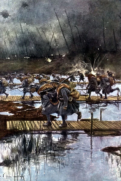 French lst Infantry Corps crossing of the Yser Canal, World War I, 4. 45 am, 31 July 1917