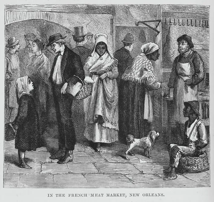Framed Print : In the French meat market, New Orleans, 1882. Creator: Unknown Framed Print : In the French meat market, New Orleans, 1882. Creator: Unknown