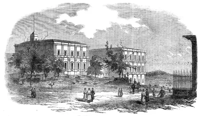 Framed Print : The French Military Barracks, outside Pera, 1854. Creator: Unknown Framed Print : The French Military Barracks, outside Pera, 1854. Creator: Unknown