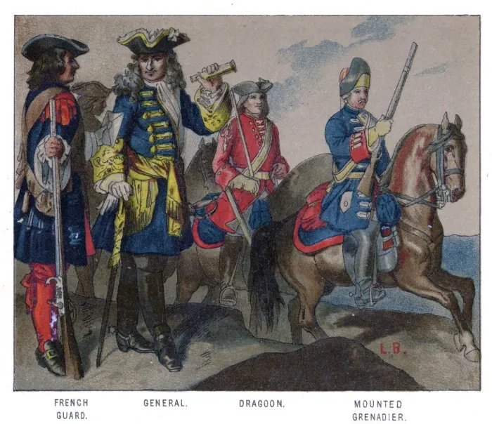 Framed Print : French military dress, 1704 Framed Print : French military dress, 1704