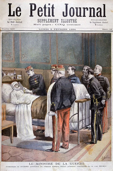 The French Minister for War giving a military decoration, 1894. Artist: Jose Belon