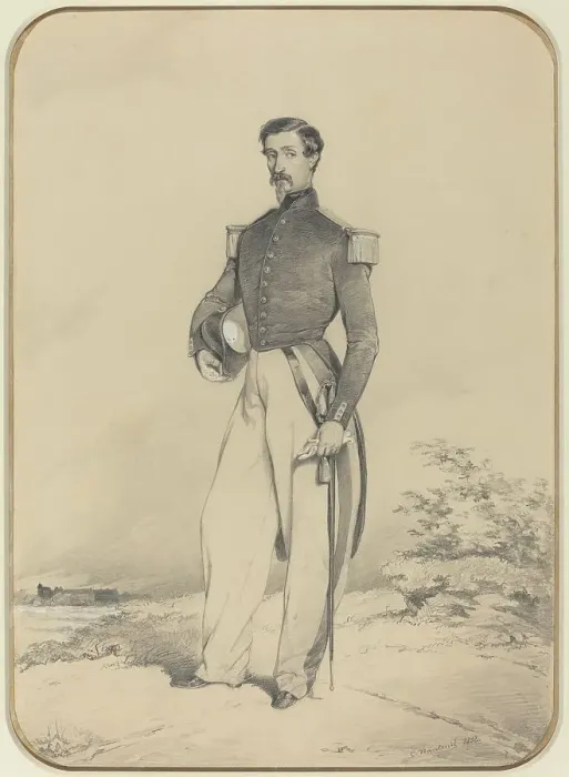Framed Print : French Officer, 1852. Creator: Célestin Nanteuil Framed Print : French Officer, 1852. Creator: Célestin Nanteuil