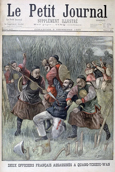 Two French officers murdered by the Quang-tcheou-wan, 1899. Artist: Jose Belon