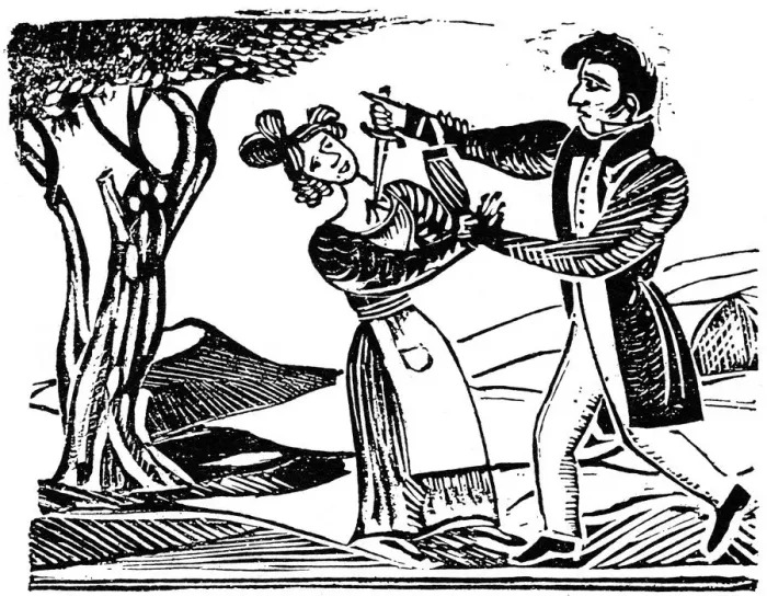 Framed Print : French popular woodcut used for illustrating murders, c1840 (1964) Framed Print : French popular woodcut used for illustrating murders, c1840 (1964)