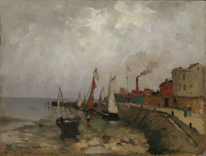 Framed Print : French port (Le Havre), 1875. Creator: Frits Thaulow Framed Print : French port (Le Havre), 1875. Creator: Frits Thaulow