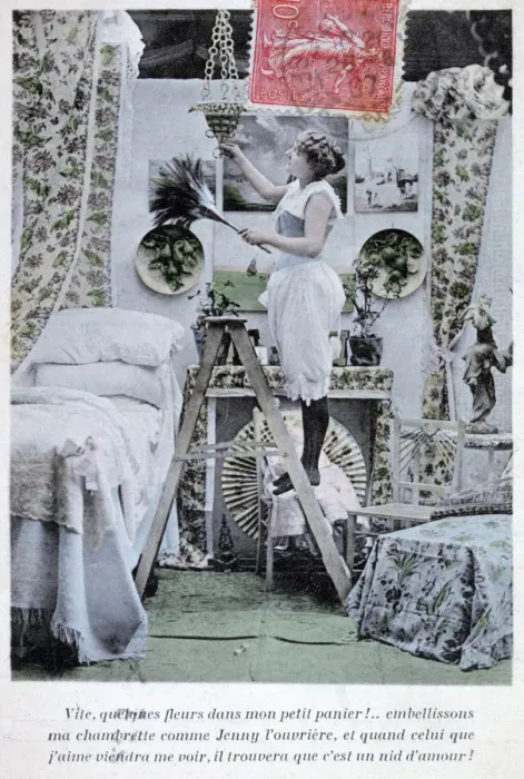 Framed Print : French Postcard, c1900 Framed Print : French Postcard, c1900